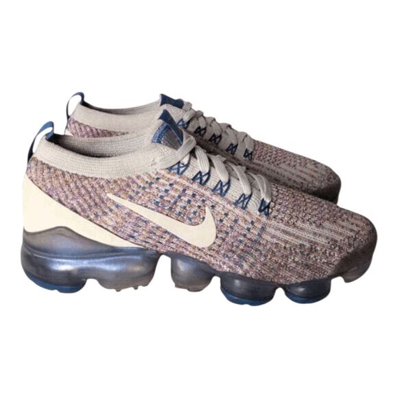 NIKE Air VaporMax Flyknit 3 'Desert Sand Vivid Purple' Running Shoes Size 7 - Picture 2 of 9